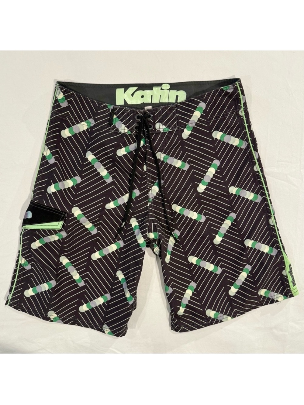 Katin Board Shorts Mens 30 Hybrid Swim Trunks Summer Beach Pool Surf Black Green